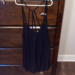 Flowy Black Strappy Tank